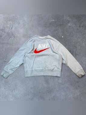 Nike Grey Crewneck with Swoosh Logo